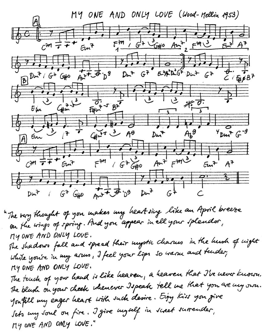 my one and only love leadsheet – book us for your next 20s or gatsby event